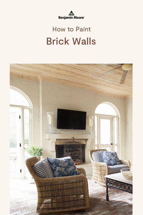 Interior Painted Brick Wall, Painted Interior Brick, Painted Brick Interior Wall, Painted Brick Interior, Interior Brick Walls, How To Paint Brick, Paint Brick, Painted Brick Wall, Brick Fireplaces