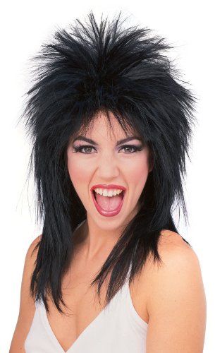 Rubie's Spiked Rocker Wig, Black, One Size Best Halloween Costumes & Dresses 80s Wig, Rockstar Costume, Ripped Shirt, 80s Rocker, Black Superstar, Spiky Hair, Punk Rocker, Halloween Costume Accessories, Joan Jett