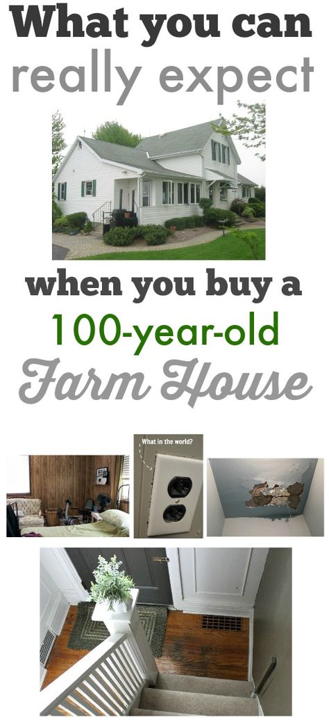 What can you really expect to inherit when you buy an old farm house? I'm sharing all the dirt (sometimes literally)! Old Farmhouse Remodel, Old House Renovation, Old Houses Renovation, Farmhouse Victorian, Unusual Houses, Farmhouse Fixer, House Buying, Easy Home Improvement, Antebellum Homes