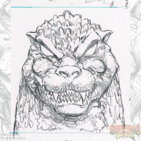 Godzilla Sketch, Heisei Godzilla, Godzilla Pictures, Godzilla Suit, Godzilla Tattoo, Dnd Character Inspiration, Monster Sketch, Big Lizard, Godzilla Art