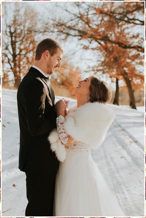 Winter Wedding Photos - Never miss the awesome and greatest deal. Click to visit and discover more! Winter Wedding Trends, Winter Mountain Wedding, Faux Fur Bridal Wrap, Winter Wedding Accessories, Winter Wedding Photos, Snow Wedding, Bridal Fur, Faux Fur Shawl, Fur Shrug