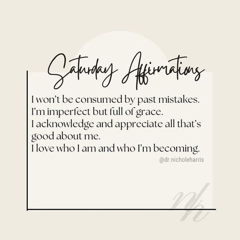 Dr. Nichole Harris on Instagram: "Saturday affirmations. 🌹 @dr.nicholeharris #selfworth #selflove #gentlereminder #rememberthis #mentalhealth #affirmation #affirmationsoftheday #affirmationdaily #weekendvibes #quotestoinspire #quotesoftheday #quotesdaily #viralquotes #LifeQuotes #Inspiration" Weekend Affirmations, Midday Affirmations, Saturday Affirmation, Saturday Vibes, Bad Days Affirmations, Social Butterfly Affirmations, Viral Quotes, Morning Post, Weekend Vibes