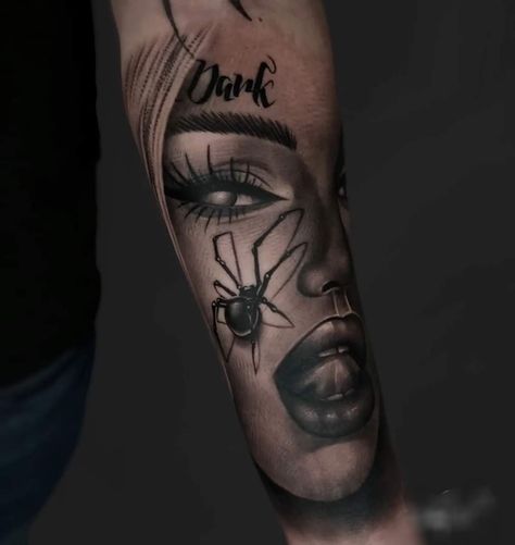 Spider Woman Tattoo, Tattoo Of A Woman, Spider Face, Face Tattoos For Women, Girl Face Tattoo, Spider Tattoo, Face Tattoo, Spider Woman, Body Mods