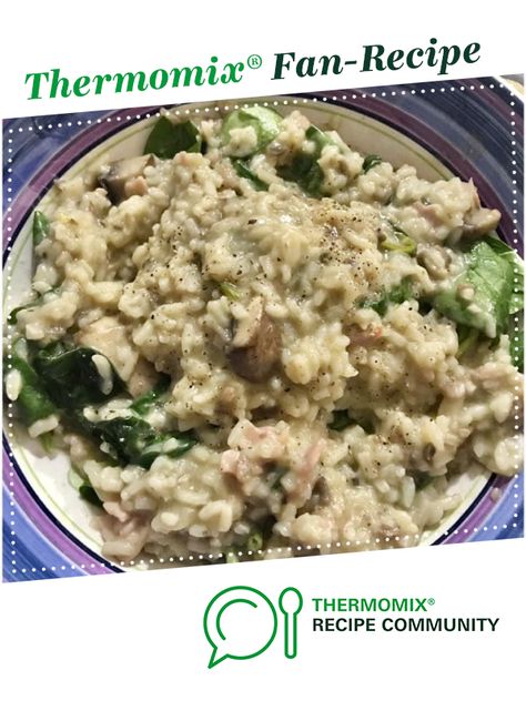 Thermomix Risotto Recipes, Bacon And Mushroom Risotto, Tm6 Recipes, Bacon Risotto, Mushroom Leek, Rice Dishes Recipes, Spinach Risotto, Recipe Mushroom, Pasta Rice