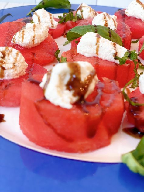 whipped feta and watermelon bites- easy salad ideas Watermelon Feta Rolls, Easy Salad Ideas, Easy Whipped Feta, Watermelon Bites, Solstice Party, Watermelon And Feta, Feta Dip, Whipped Feta, Easy Salad