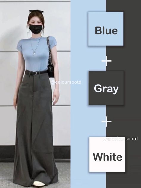 How To Pair Red, Color Coordination Outfits, Grey Matching Colors Outfit, Grey Colour Combination Dress, Grey Color Combos Outfit, Grey Color Combinations Outfits, Mix And Match Outfits Hijab Casual, Mix And Match Colors Outfits, Cheap Kawaii Clothes