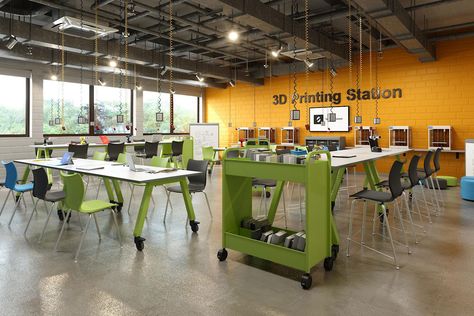 School Makerspace, Makerspace Furniture, Environment Images, Makerspace Design, Smith System, Maker Labs, Tech Lab, Laboratory Design, Neo Pop