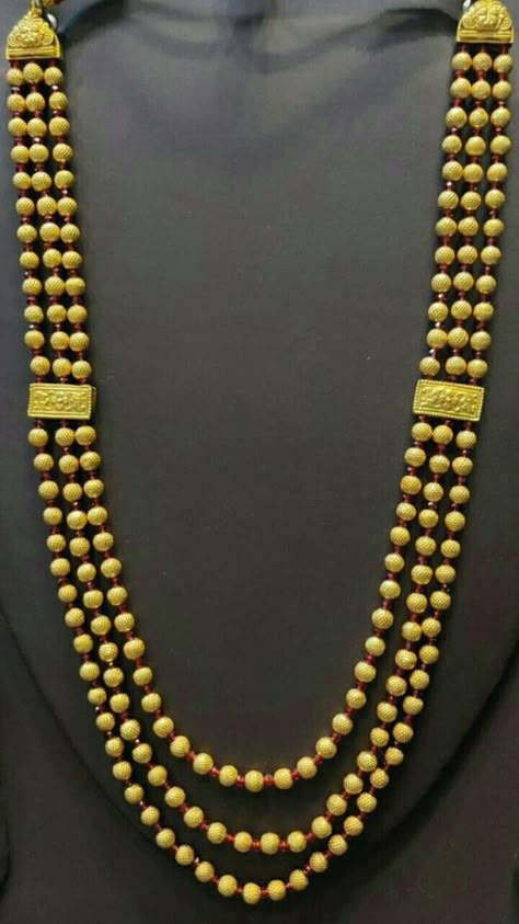 Gold Mani Mala, Wax Mala Gold, Gold Set Designs, Gold Neck Piece, Beard Jewelry, Maharashtrian Jewellery, Mango Necklace, Pearl Earrings Designs, Unique Gold Jewelry Designs