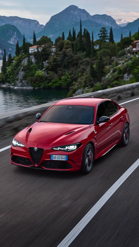 The Alfa Romeo Giulia is a striking and dynamic sedan that showcases Italian design and engineering excellence. Its sleek, aerodynamic lines and distinctive front grille make it an eye-catching presence on the road. Alfa Romeo Giulia Quadrifoglio Wallpaper, Alfa Romeo Giulia Gta, Alfa Romeo Quadrifoglio, Alfa Romeo Giulia Quadrifoglio, Alfa Giulia, Car Man Cave, Normal Cars, Luxurious Cars, Alfa Romeo Cars