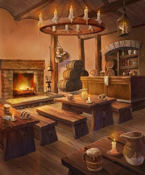 Taverna Medieval, Fantasy Inn, Dnd Room, Choices Game, King King, Episode Backgrounds, Fantasy Background, Rpg Map, Fantasy House