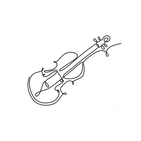 Violin Drawing, Violin Tattoo, One Continuous Line Drawing, Bow Tattoo Designs, Drawing Music, Minimal Music, Line Art Tattoo, Illustration Minimal, Minimalism Design