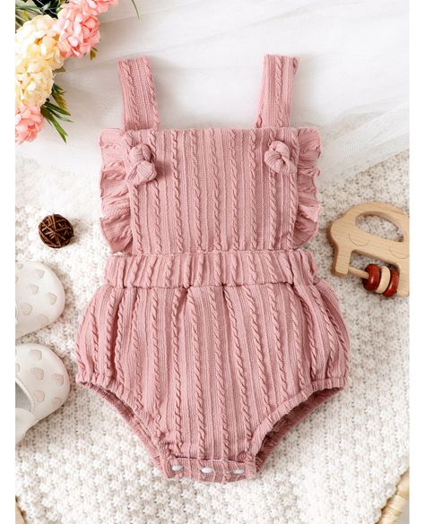 �🎀 Dress your little princess in style with our adorable textured ruffled bodysuit! 👶 On sale for just $25.00, this must-have piece is perfect for any occasion. 💕 #BabyGirlFashion #RuffledBodysuit #CuteAndComfy #MommyAndMe #MiniFashionista #SpringStyle #AffordableLuxury #BabyEssentials #AdorableBaby #ShopNow Ruffle Bodysuit, Soft Pink Color, Cotton Romper, Ruffle Romper, Summer Patterns, Stylish Kids, Knitting Accessories, Style Chic, Casual Girl