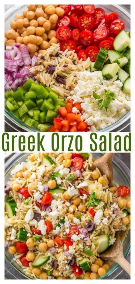 Cellentani Pasta Salad Recipes, Glow Salad, Orzo Salat, Greek Salads, Greek Orzo, Greek Orzo Salad, Orzo Salad Recipes, Orzo Pasta Salad, Greek Salad Pasta