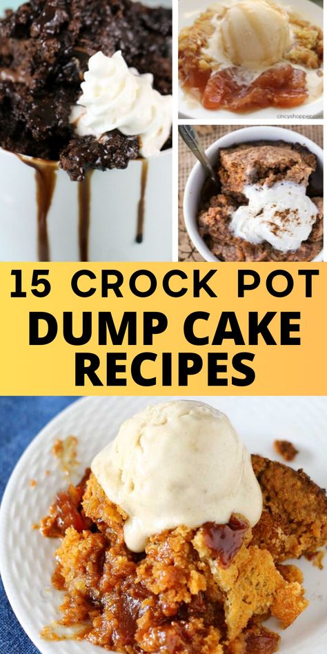 Crockpot Desserts Easy 3 Ingredients, Crockpot Cobbler Recipes 3 Ingredients, Dump Cake Recipes Crock Pot, Crockpot Dump Cake Recipes, Easy Crockpot Desserts, Crock Pot Dump Cake, Crockpot Dump Cake, Crockpot Fruit, Dump Cake Crockpot