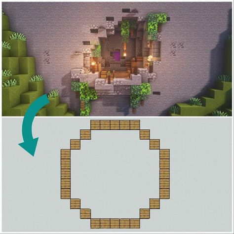 Minecraft Build Gallery🖼️ on Instagram: “💬Cool! Check out these Perfect Circles Ideas!🌿💫 ------------------------------------ This awesome build was made by ➡️…” Minecraft Circle House, Minecraft Nature, Mincraft Bulds, Minecraft Circles, Minecraft Wall, Minecraft Houses Survival, Circle House, Minecraft Things, Minecraft Structures