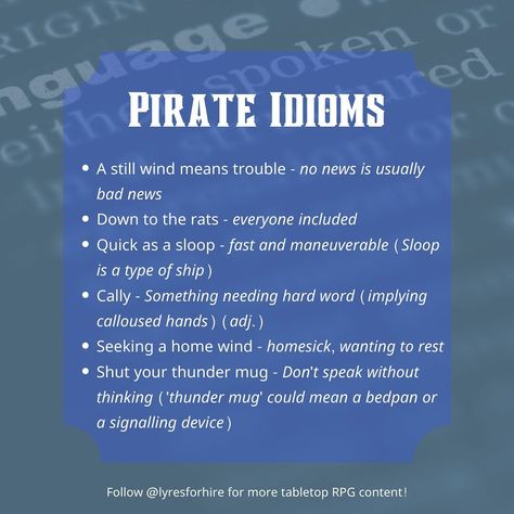 Sailor Character, Dungeon Master's Guide, Writing Dialogue Prompts, Creative Writing Tips, Dialogue Prompts, Writing Dialogue, The Pirate, Book Writing Tips, Dungeons And Dragons Homebrew