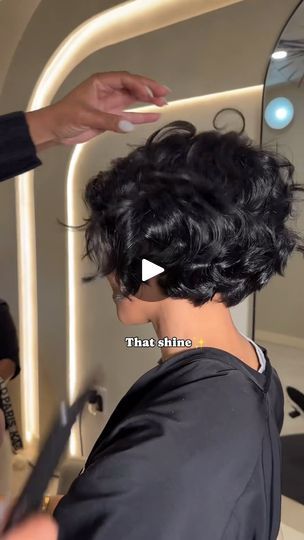 Curly Natural Bob Black Women, Black Women Curly Bob, Curling Short Bob Black Women, Beach Curls Bob Black Women, Curly Bob Silk Press, Curly Bob Hairstyles For Black Women, Black Women With Short Hair, Wavy Bob Hairstyles, Hits Different