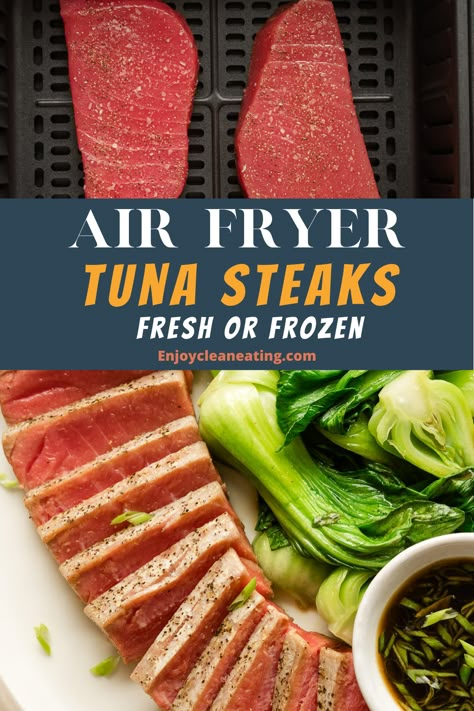 Yellowfin Tuna Air Fryer, Fresh Tuna Recipes Air Fryer, Keto Tuna Steak, Air Fry Ahi Tuna Steak, Ahi Tuna Steaks Air Fryer, Instant Pot Tuna Steak, Spicy Tuna Steak Recipes, Healthy Ahi Tuna Recipe, Tuna Recipes Air Fryer