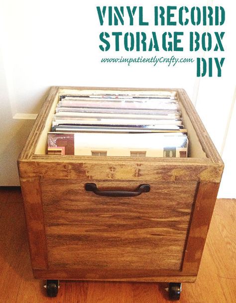 It's easy enough to turn any stray cabinet drawer into rolling storage for your records. Vinyl Record Storage Box, Lp Record Storage, Record Storage Box, Record Boxes, Record Room, Lp Storage, Album Storage, Storage Box On Wheels, Dj Mixer