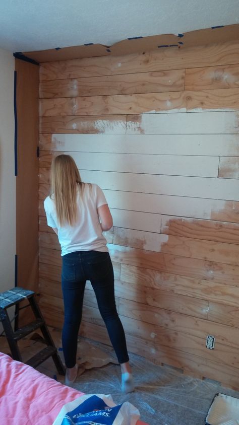 Ship Lap Accent Wall, Shiplap Diy, Shiplap Ideas, Stained Shiplap, Tounge And Groove, Painting Shiplap, Wood Wall Design, Shiplap Wall Diy, Shiplap Walls