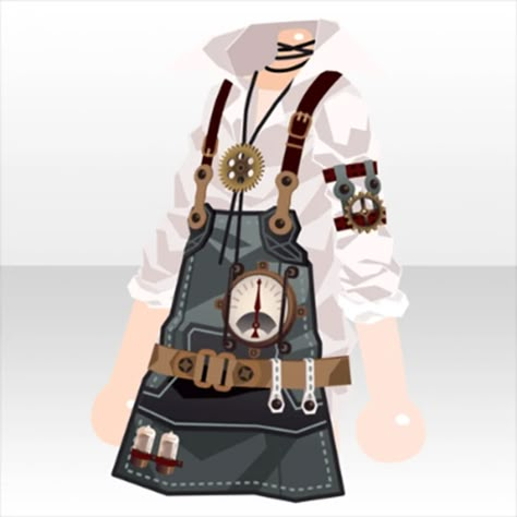 Mechanic Clothes Men, Steampunk Fashion Male Drawing, Inventor Aesthetic Outfit, Apron Character Design, Doctor Outfit Drawing, Inventor Outfit Male, Scientist Outfit Male, Mechanic Outfit Aesthetic, Clock Maker Character