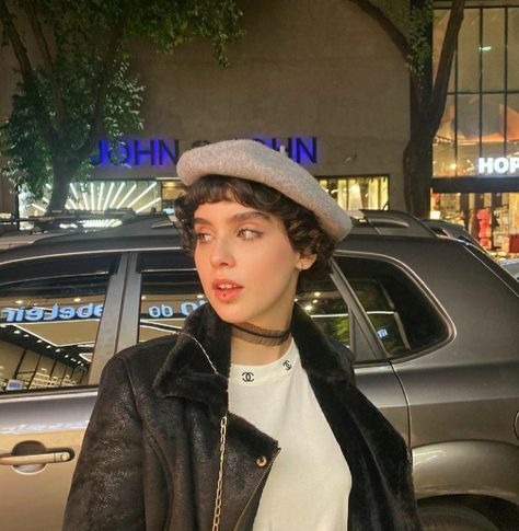 Beret Hat Short Hair, Beret Short Hair Pixie, Beret With Pixie Hair, Short Hair Beret, Short Hair With Beret, Beret Short Hair, Beret Curly Hair, Beret With Short Hair, Beret Styling