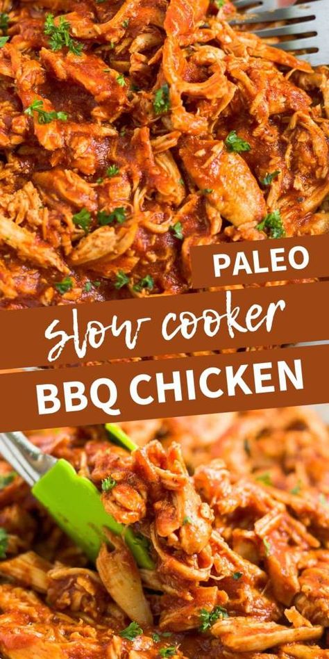 Easy Bbq Pulled Chicken, Crock Pot Bbq Pulled Chicken, Paleo Slow Cooker Chicken, Paleo Bbq Chicken, Crockpot Pulled Chicken, Crock Pot Bbq, Paleo Bbq, Bbq Pulled Chicken, Paleo Slow Cooker