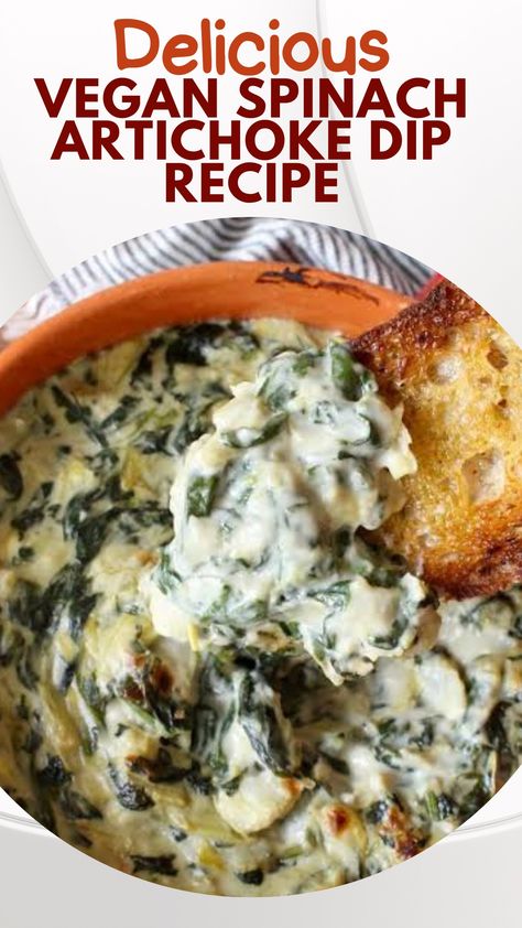 Vegan Spinach Artichoke Dip has been a mouthwatering and healthy appetizer for decades. Many households enjoy this appetizer. The dip is suitable for vegans and non-vegans, as it has all the flavor and creaminess you want. Wfpb No Oil, Cashew Mozzarella, Vegan Spinach Dip, Vegan Spinach Artichoke Dip, Vegan Apps, Dip Vegan, Vegan Appetizers Recipes, Spinach Artichoke Dip Recipe, Vegan Spinach