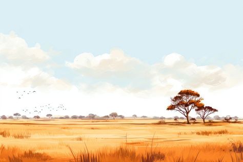 Savannah Aesthetic, Savanna Landscape, Savannah Landscape, Watercolor Ground, Download Free Images, Background Banner, Royalty Free Photos, Free Photos, Savannah