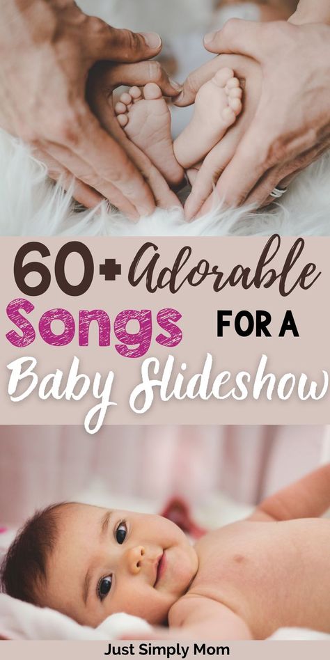 Slideshows are perfect for baby showers or birthday parties. Try these adorable songs for baby slideshows - guests will love them! Slideshow Songs, Baby Shower Songs, Newborn Baby Announcement, Picture Song, Baby Slide, Fun Baby Announcement, Baby Boy Pictures, Baby Boy First Birthday