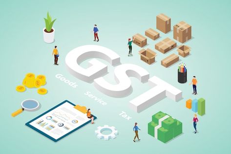 Gst goods service tax with big words and... | Premium Vector #Freepik #vector #tax-saving #revenue #economy-growth #finance-isometric Business Certificate, Gst Registration, Indirect Tax, Inventory Management Software, Blooms Taxonomy, Financial Advisory, Chartered Accountant, Big Words, Accounting Services