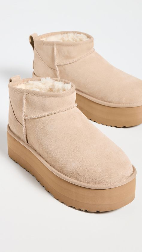 Cannot be shipped outside the USAUpper: CowhidePull tabsDebossed logo patchRound toeEVA soleImported, VietnamThis item cannot be gift-boxedStyle #UGGGG30289 Cute Winter Shoes, Preppy Christmas Gifts, Platform Uggs, Ugg Platform, Light Grey Leggings, Short Uggs, 2024 Wishlist, Ugg Classic Ultra Mini, Preppy Christmas