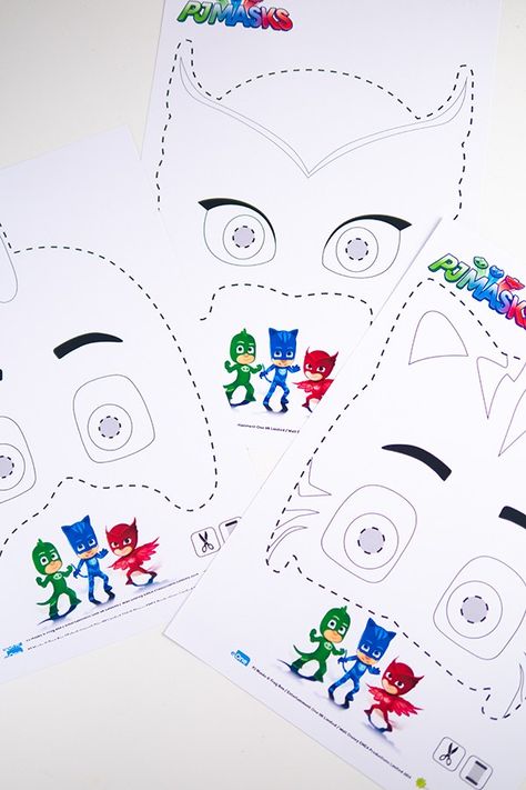 PJ Masks Masken basteln Ausmalbild - PJ Masks Party Ideen: Basteln, DIY und Rezepte für Geburtstag oder Karneval - Kostüme für Kinder Diy Party Mask, Pj Masks Coloring Pages, Cute Baby Twins, Mask Face Paint, Pj Mask Party, Pj Masks Birthday Party, Paper Lanterns Diy, Pj Masks Birthday, Super Hero Theme