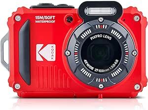 KODAK PIXPRO WPZ2 Rugged Waterproof Digital Camera 16MP 4X Optical Zoom 2.7" LCD Full HD Video, Red. Waterproof Digital Camera, Kodak Pixpro, Variety Store, Focus Camera, Camera Digital, Vlogging Camera, Waterproof Camera, Home Camera, Dash Cam