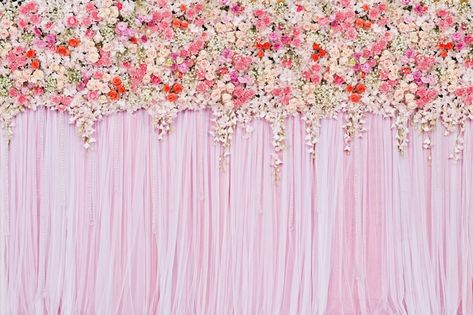 Photo beautiful flowers background for w... | Premium Photo #Freepik #photo #colorful-flowers #summer-flower #flower-background #colorful-floral Lilac Backdrop, Bridal Shower Photography, Rose Curtains, Murs Roses, Curtain Backdrop, Studio Backdrops Backgrounds, Reception Backdrop, Flower Curtain, Pink Backdrop