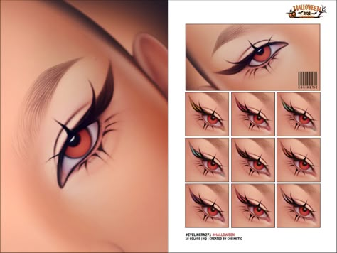 Sims 4 Dark Makeup, S4cc Lipstick, Faces Cc Sims 4, Sims 4 Sun And Moon Cc, Sims 4 Eye Patch Cc, Sims 4 Goth Eyeliner, Sims 4 Siren Eyes, Ts4 Gothic Cc, Gothic Eyeshadow