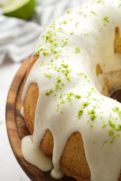 Buttery, moist, and topped with a delish icing, this Key Lime Bundt Cake is so good, everyone will want the recipe! Key Lime Icing, Lime Bundt Cake Recipe, Key Lime Bundt Cake, Bunt Cake Recipe, Lime Cake Recipe, Key Lime Cake, Easy Cakes To Make, Lemon Cakes, Lime Desserts