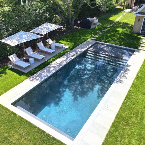 💦 AquaTech Pools LLC | New and incredibly beautiful 🤩 Call us today for a complimentary backyard design consultation 📲… | Instagram Latham Corinthian Pool 16, Hampton Style Pool, Gunite Pool Ideas, Hamptons Style Pool, Manifestation Boards, Hampton Pool, Hamptons Pool, Lap Pools Backyard, Lap Pool Designs