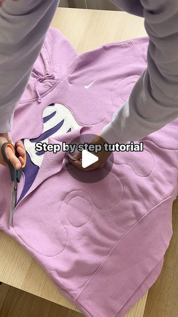 Too Small Hoodie Refashion, Sweatshirt Patches Ideas, Sweatshirt Makeover Ideas Diy, Sweatshirt Diy Refashioning, Reverse Applique Sweatshirt Diy, Sweatshirt Makeover Diy, Reverse Applique Sweatshirt, Sweat Shirt Redo, Upcycle Clothes Diy Easy