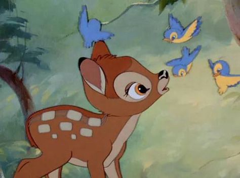 Bambi " bird " !!!! Bambi 1942, Disney Mignon, Bambi Disney, Animation Disney, 90s Cartoons, Disney Animals, Art Disney, Old Disney, Pinturas Disney