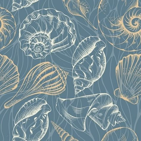 Shell Pattern Design, Sea Shell Wallpaper, Shells Background, Coral Artwork, Sea Shell Pattern, Sea Life Wallpaper, Shell Graphic, Seashell Pattern, Sea Pattern