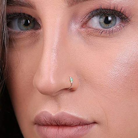 Silver Nose Piercing, Nose Jewels, Cute Nose Rings, Unique Nose Rings, Nose Piercing Ring, Nose Ring Jewelry, Nose Piercing Hoop, Opal Nose Ring, Nose Ring Hoop