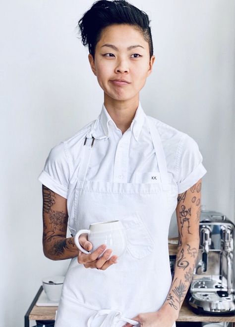 Kristen Kish Tattoo, Chef Kristen Kish, Kristen Kish Haircut, Personal Chef Branding, Chef Photography, Kristen Kish, Chef Pictures, Women Chef, Spiderman Outfit