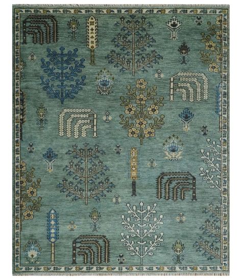 Tree of Life Green Traditional Hand Knotted Turkish Design Multi Size Wool Area Rug Moss Rug, Blue Rugs, Historic House, Turkish Design, 4x6 Area Rugs, 6x9 Area Rugs, 5x7 Area Rug, 9x12 Area Rugs, Big Rugs