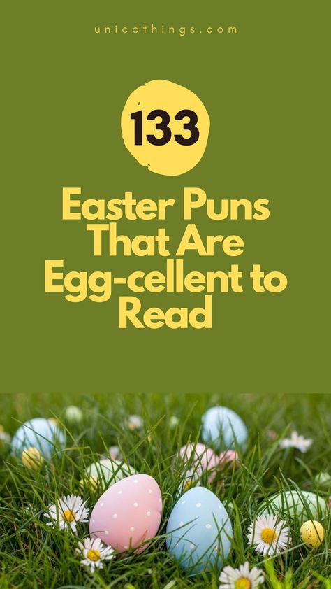 Discover the joy of Easter with these funny and hilarious Easter puns that will add a playful and lighthearted touch to your holiday festivities. 🐰🥚 #EasterPuns #EasterHumor #EasterCelebration Spring Puns Funny, Egg Puns, Egg Jokes Puns, Bunny Puns, Easter Puns, Holiday Puns, Easter Bunny Memes Funny Hilarious, Double Entendre, Witty Comebacks