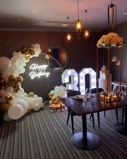 If you have a big party coming up and you’re planning to throw a birthday party for yourself or your men, we have some tips that will help make it a great event. From cool men's birthday themes to romantic mens birthday themes for husbands, we'll help you celebrate in style. Let's take a look at our selected ideas below and get ready to be inspired! Mens Party Ideas, 30th Birthday Dinner, 30th Birthday Party Ideas, Dirty 30 Birthday Party, Outside Birthday, 30th Birthday Themes, 30th Birthday Party Decorations, Mens Birthday, Elegant Birthday Party