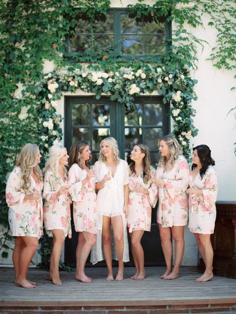 Bridesmaid Preparation Outfit, Bridesmaid Preparation, Robes Bridesmaids, Bridal Maids, Wisteria Lane, Bridal Bachelorette Party, Eco Wedding, Floral Design Studio, Bride Squad