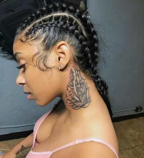 Neck Tattoo Cover Up, Rose Neck Tattoo, Infected Tattoo, Cover Up Tattoos For Women, Best Neck Tattoos, Girl Neck Tattoos, Female Tattoos, Neck Tattoos Women, Black Girls With Tattoos