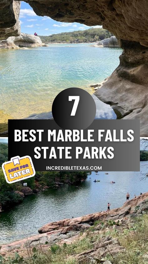 Marble Falls State Parks | Things to Do in Marble Falls Texas Marble Falls Texas Things To Do, Maquoketa Caves State Park, Flower Mound Texas, Tahquamenon Falls State Park, Marble Falls Texas, Pedernales Falls State Park, Camping In Texas, Texas Vacation, State Park Camping