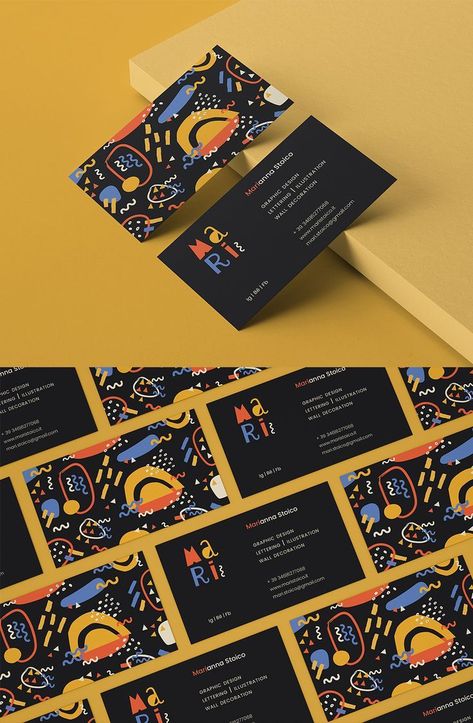 Artist Business Cards Design, Graphic Design Business Card, Graphic Design Cards, Name Card Design, Business Card Design Inspiration, Visiting Card Design, Business Card Design Creative, Graphic Design Business, Business Card Inspiration